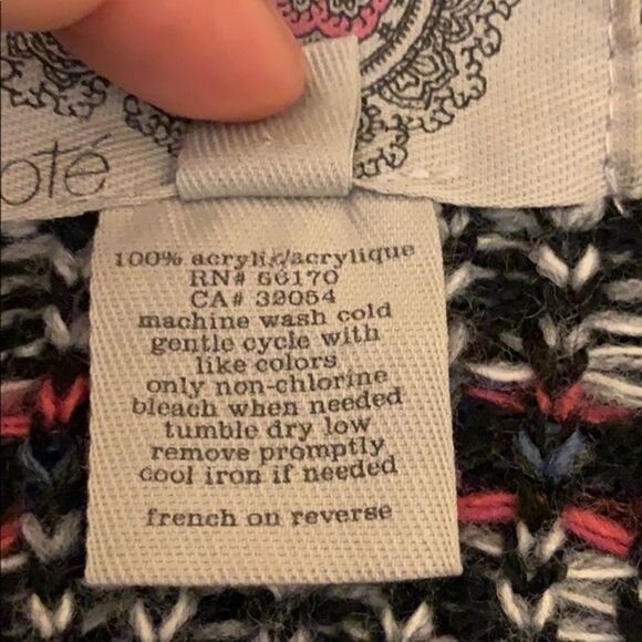 Urban Outfitters Ecote Intarsia Tribal Aztec Shawl Collar Open Sweater XS - Picture 5 of 13